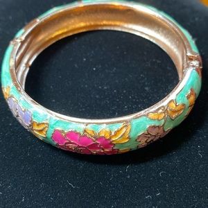 Enamel cloisonné bangle bracelet. Great condition.